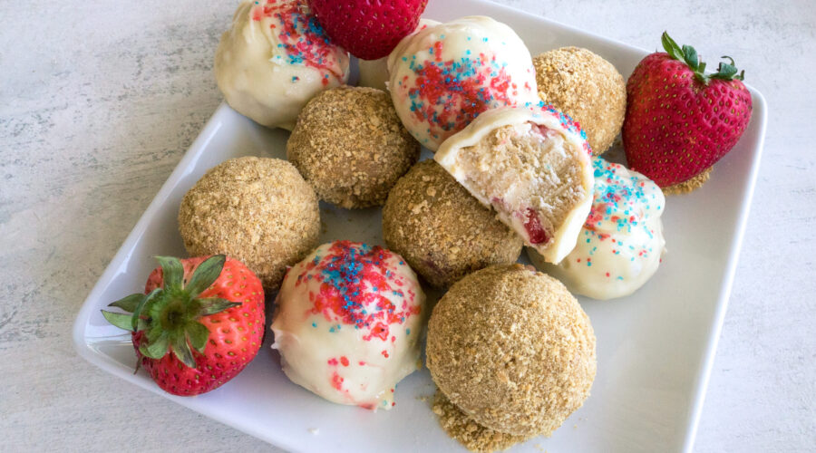 Strawberry Cheesecake Truffles || Life Above the Clouds